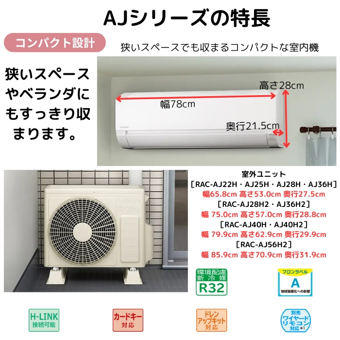 【本体のみ】日立 白くまくん AJシリーズ RAS-AJ2825D-W 10畳用 ルームエアコン 単相200V