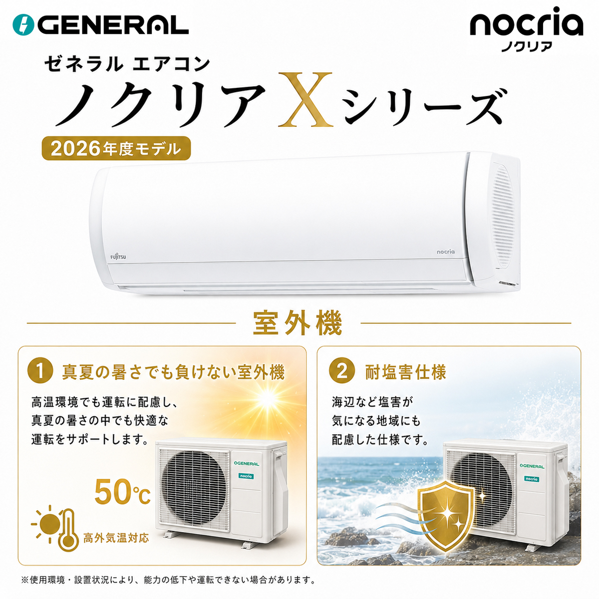 【本体のみ】富士通ゼネラル ノクリア AS-X566T2W 18畳用 ルームエアコン Xシリーズ 単相200V ホワイト